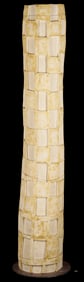 Paloma Torres Estrada Clay Totem Sculpture, Column with Windows
