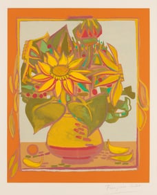 Francoise Gilot Signed Serigraph, Sunflower w/ Fallen Petals