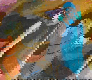 Bruno Paoli Modernist O/C Painting, Momento