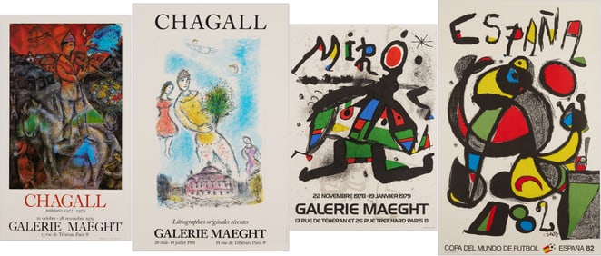 27 Galerie Maeght Posters Incl. Calder, Chagall, Miro, Giacometti, Tapies, 1978-1982