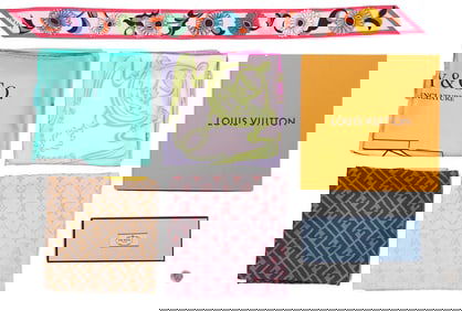 5 Designer Scarves: Tiffany, Fendi, Louis Vuitton, Lancel and Prada