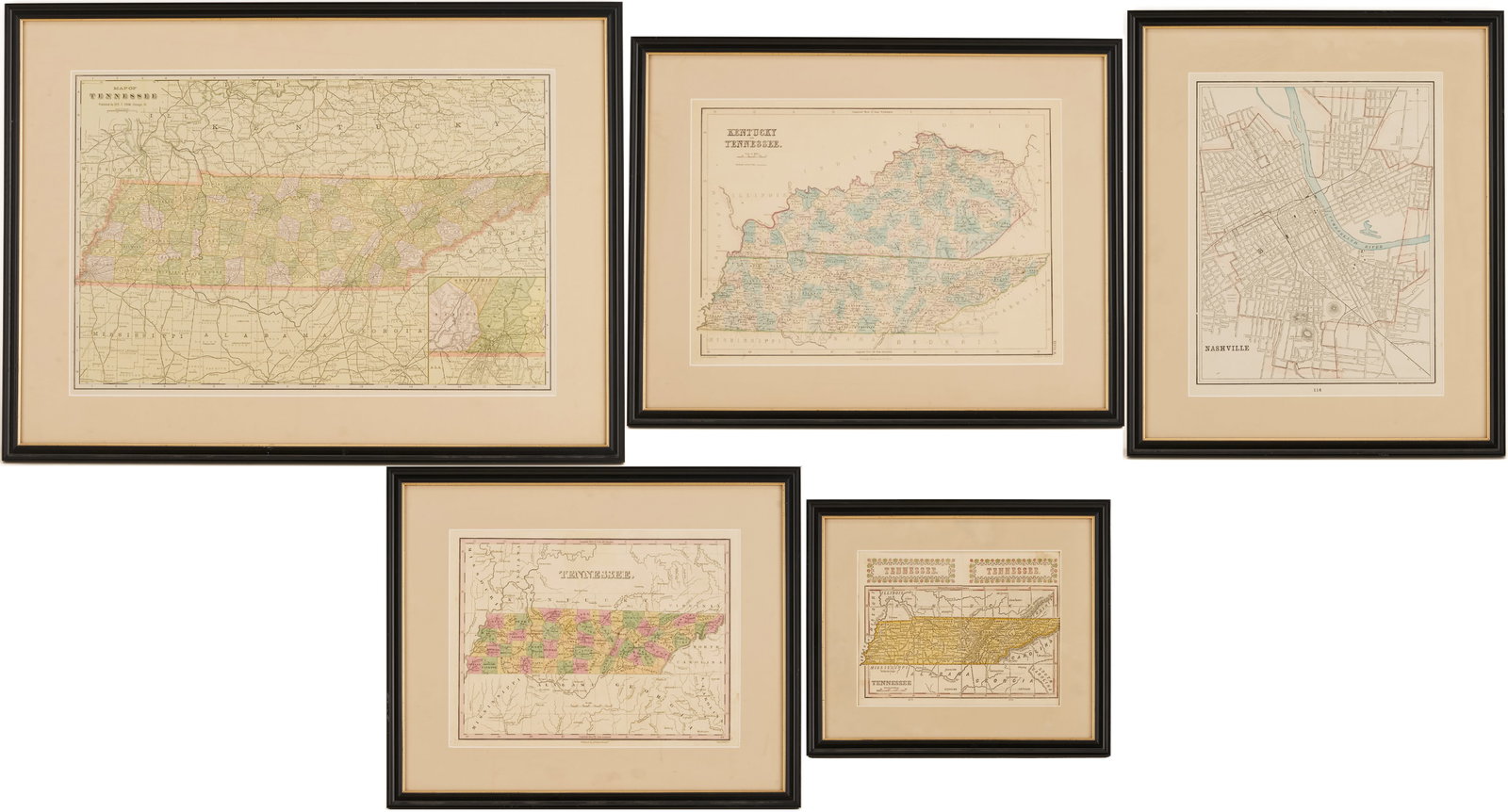 Group of 5 Maps of Tennessee (1 of 20)