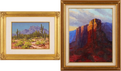 2 American Southwest Landscape Paintings, Harold Lyon & Darryl Steele
