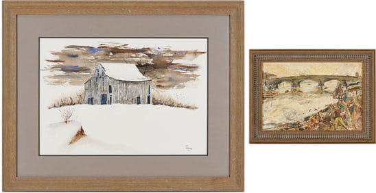 2 Landscape Paintings Incl. Kentucky, Jim Mahanes & Olaf Barnett