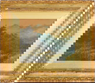 Marmaduke Matthews Canadian Landscape Watercolor, In the Bow Valley