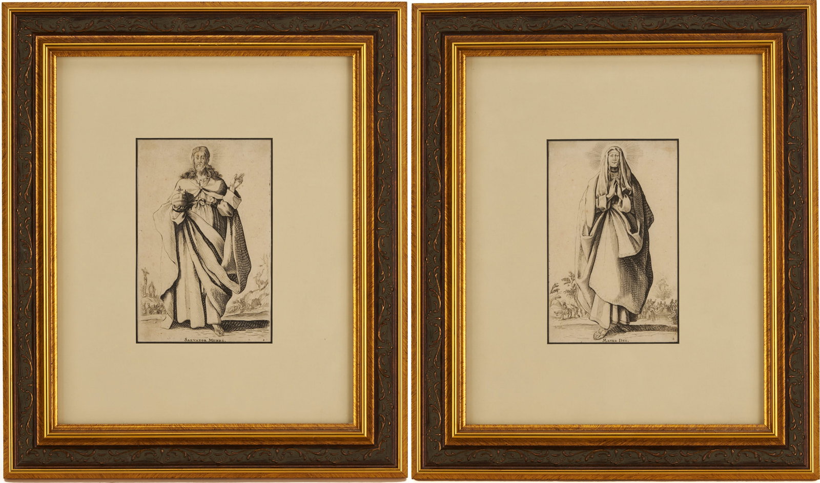 2 Etchings after Jacques Callot, Salvator Mundi and Mater Dei (1 of 13)