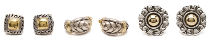 Gold & .925 Silver John Hardy, James Avery, Scott Kay Earrings