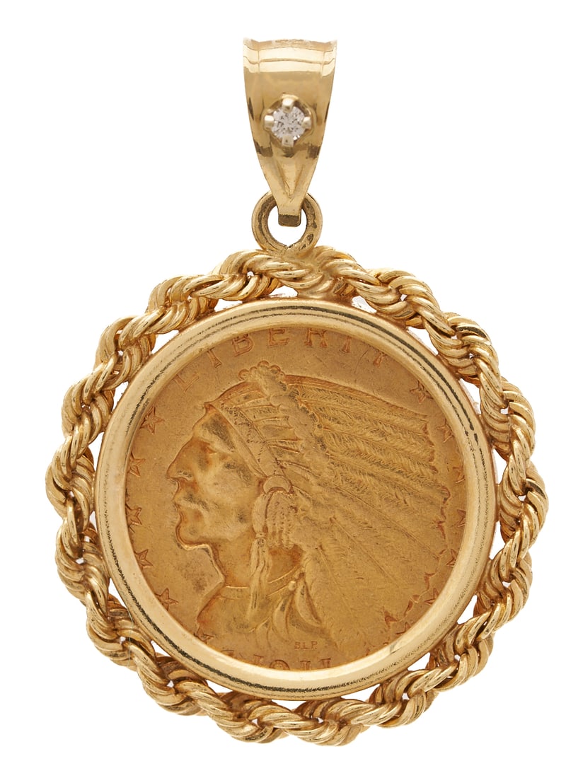 1911 Indian $2.5 14K Gold Pendant (1 of 5)