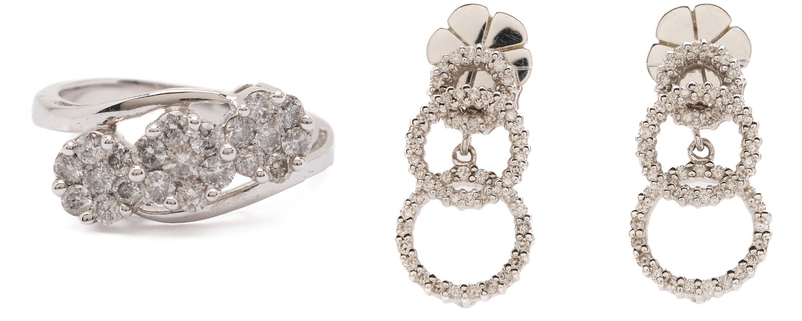 Gold & Diamond Ring and Earrings (1 of 11)