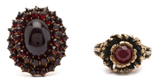 2 10K Gold & Gemstone Rings