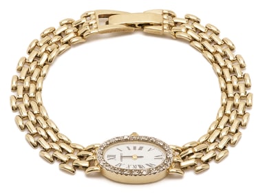 14K Gold & Diamond Seiko Wrist Watch