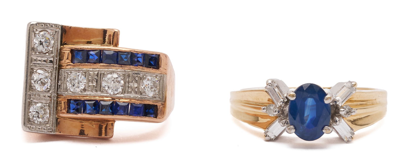 2 14K Gold, Sapphire & Diamond Rings (1 of 9)
