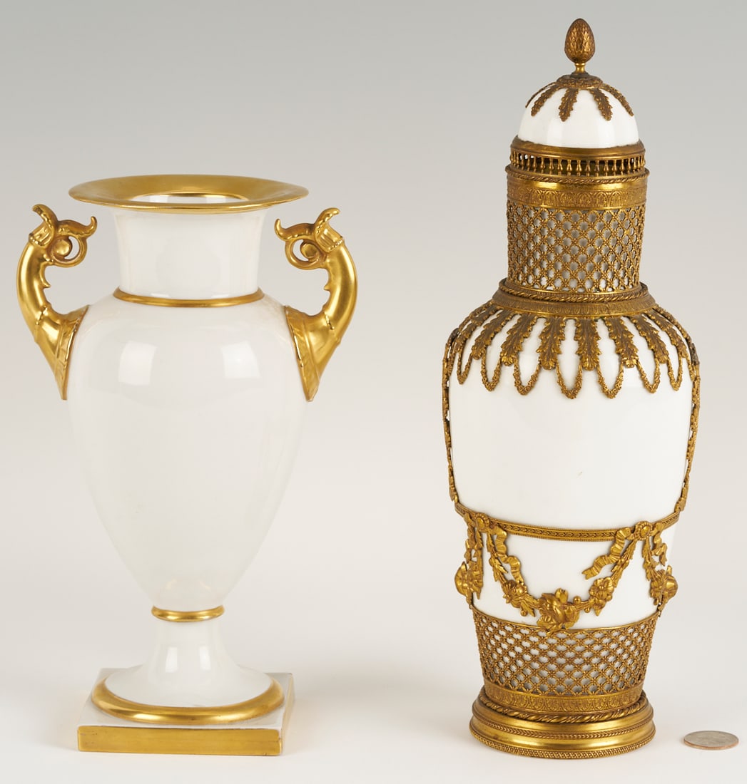 Two Porcelain Urns, Gilt Bronze Mounted and Parcel Gilt (1 of 9)