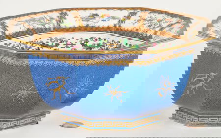 Wedgwood Lustre Powder Blue Chinoiserie Octagon Bowl