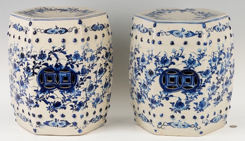 Pair of Asian Ceramic Garden Stools
