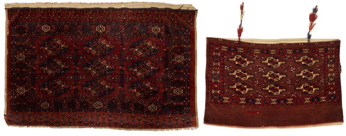 2 Antique Turkmen Weavings, Yomud Torba & Arabatchi Chuval