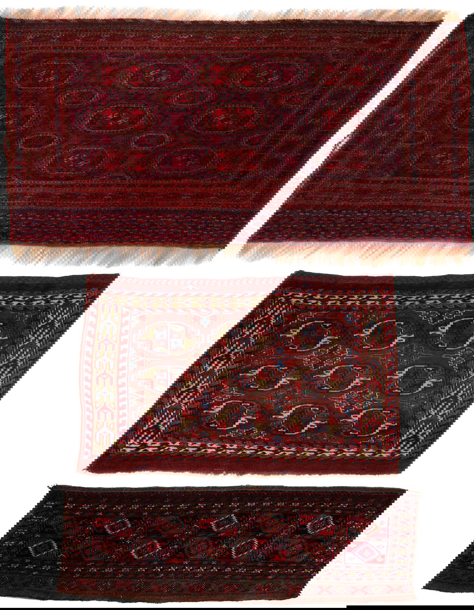 Three Turkmen Weavings, Chuvals and Torba