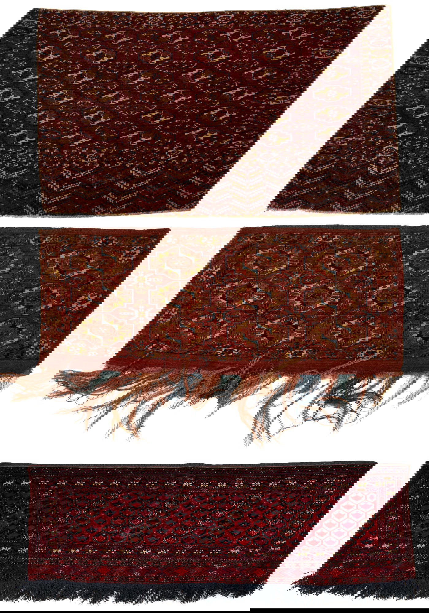 3 Antique Turkmen Tekke Torba Weavings