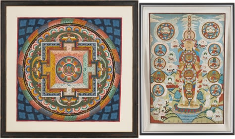 2 Tibetan Buddhist Paintings, Phurba Namgay & Thangka