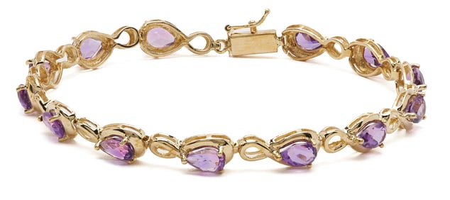 14K Gold & Amethyst Bracelet