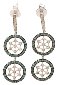 14K Gold & Diamond Dangle Earrings