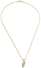 14K Italian Gold & Diamond Necklace