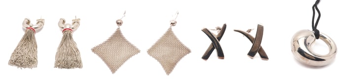 3 Pairs of Tiffany Sterling Earrings & 1 Tiffany Sterling Pendant