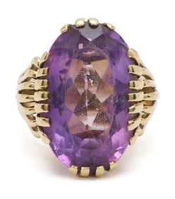 14K Gold & Amethyst Ring