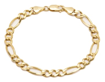 10K Italian Gold Figaro Chain Bracelet