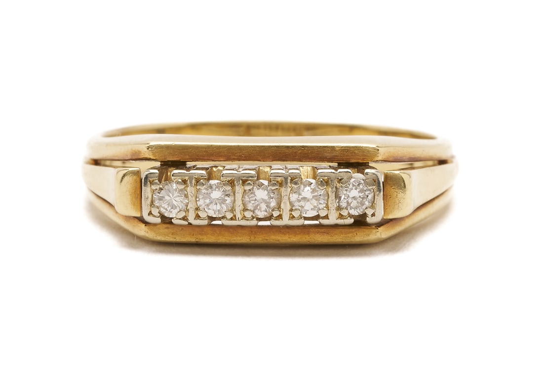 14K Gold & Diamond Ring (row of diamonds) (1 of 7)