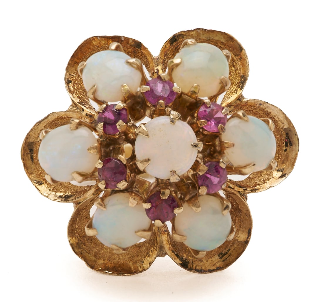 18K Gold, Opal & Ruby Ring (1 of 6)