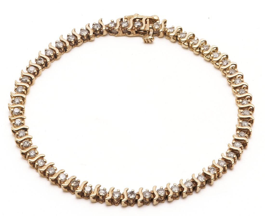 10K Gold Diamond Tennis Bracelet (1 of 7)