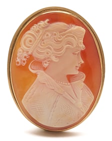 14K Gold Framed Cameo