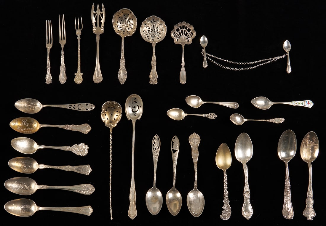 27 Pcs. Assorted Flatware Incl. Souvenir Spoons (1 of 17)