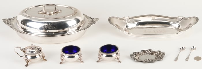 6 Silver items incl. Tiffany Silverplated Entree Dish