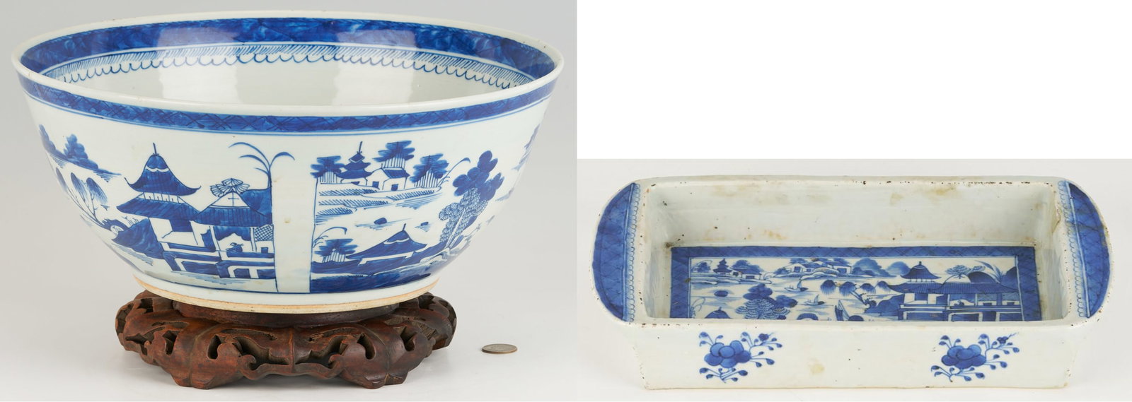 Large Chinese Canton Punch Bowl plus Bulb Dish (1 of 20)