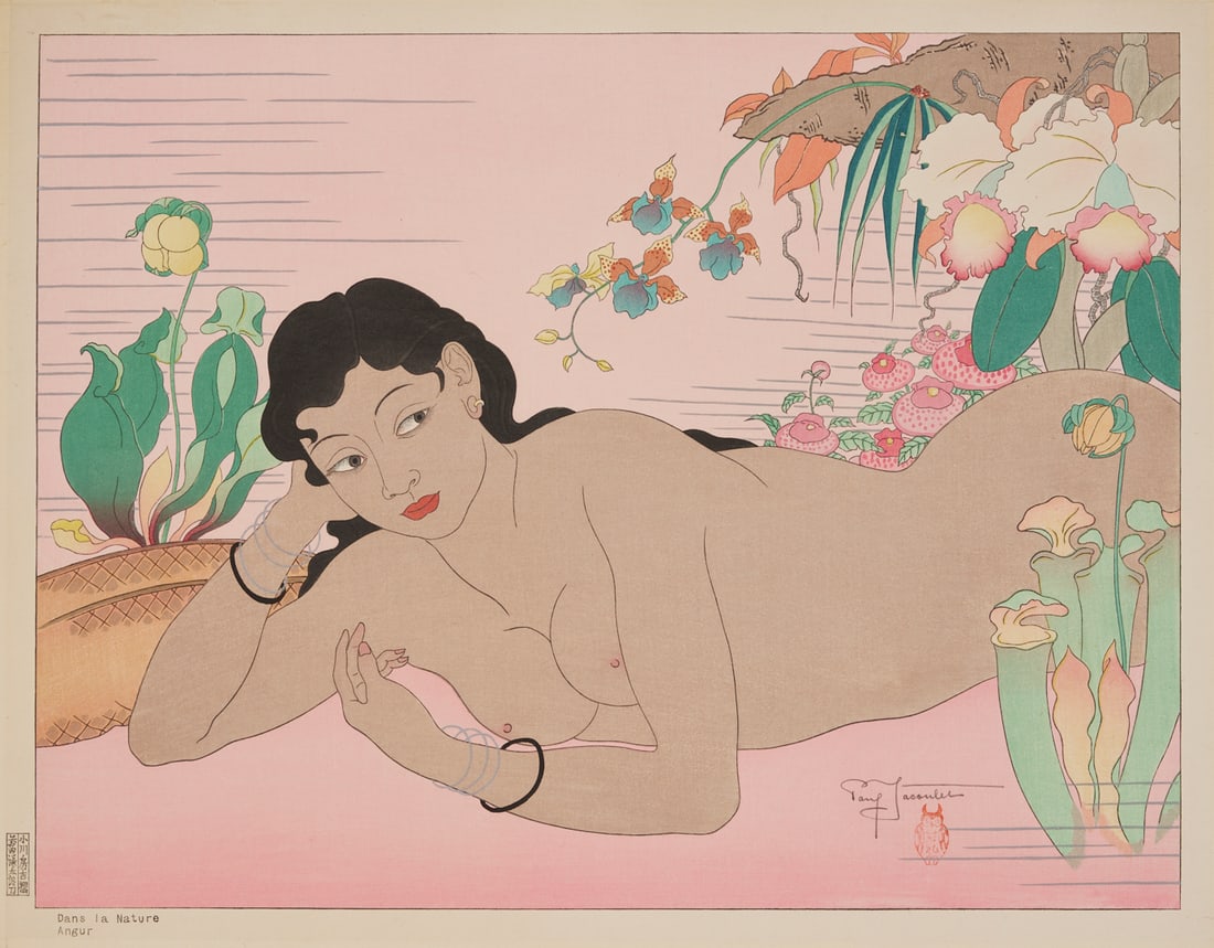 Paul Jacoulet Woodblock Print, Dans La Nature, Angur (1 of 10)
