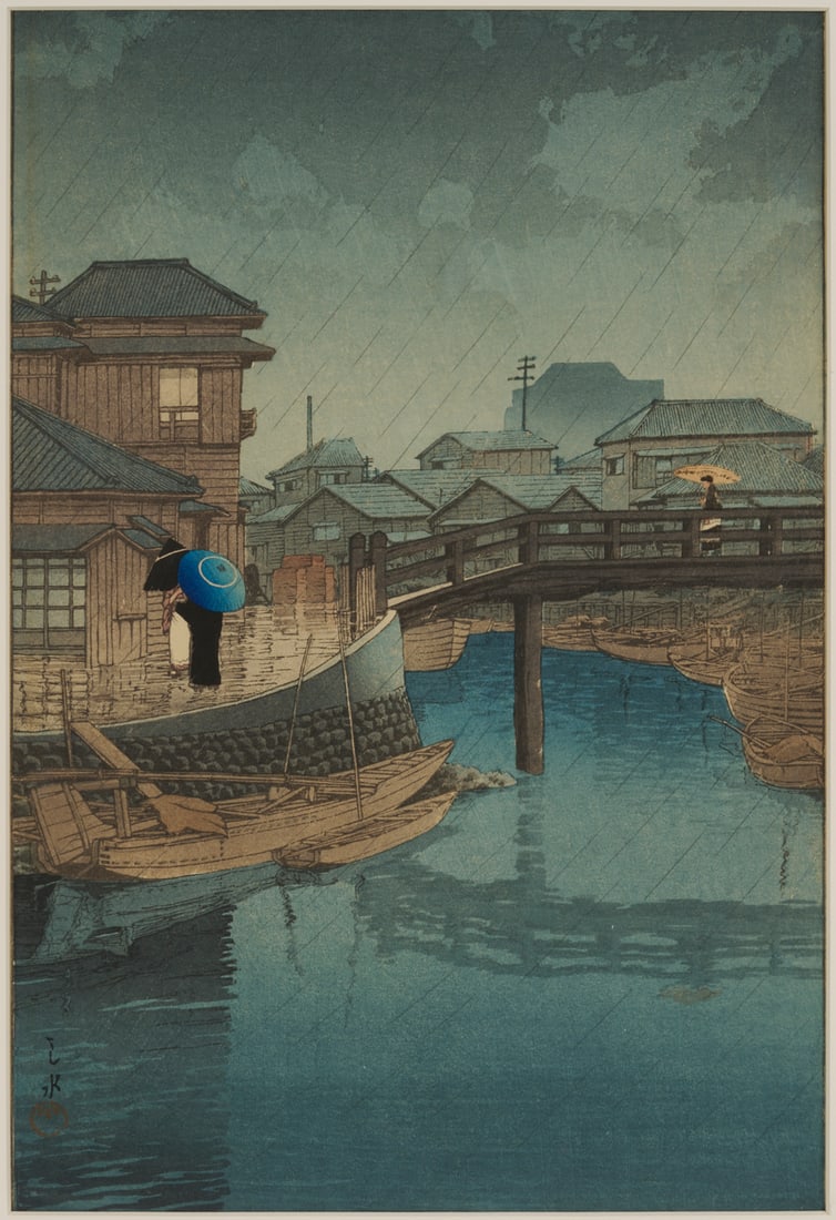 Hasui Japanese Woodblock Print: Shinagawa (1 of 15)