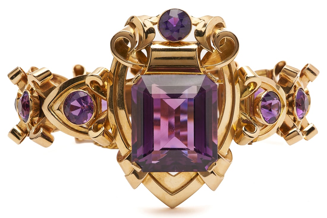 Antique Gold & Amethyst Bracelet (1 of 6)
