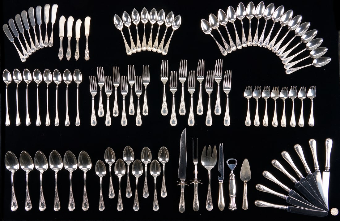 96 pcs Sterling Flatware, mostly Gorham Hindostanee (1 of 14)