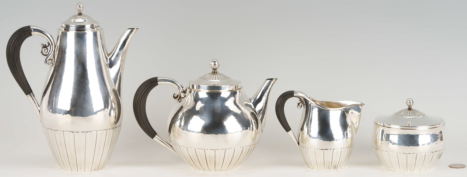 Georg Jensen Cosmos 4 Pc Tea Set, Johan Rohde Design (1 of 17)