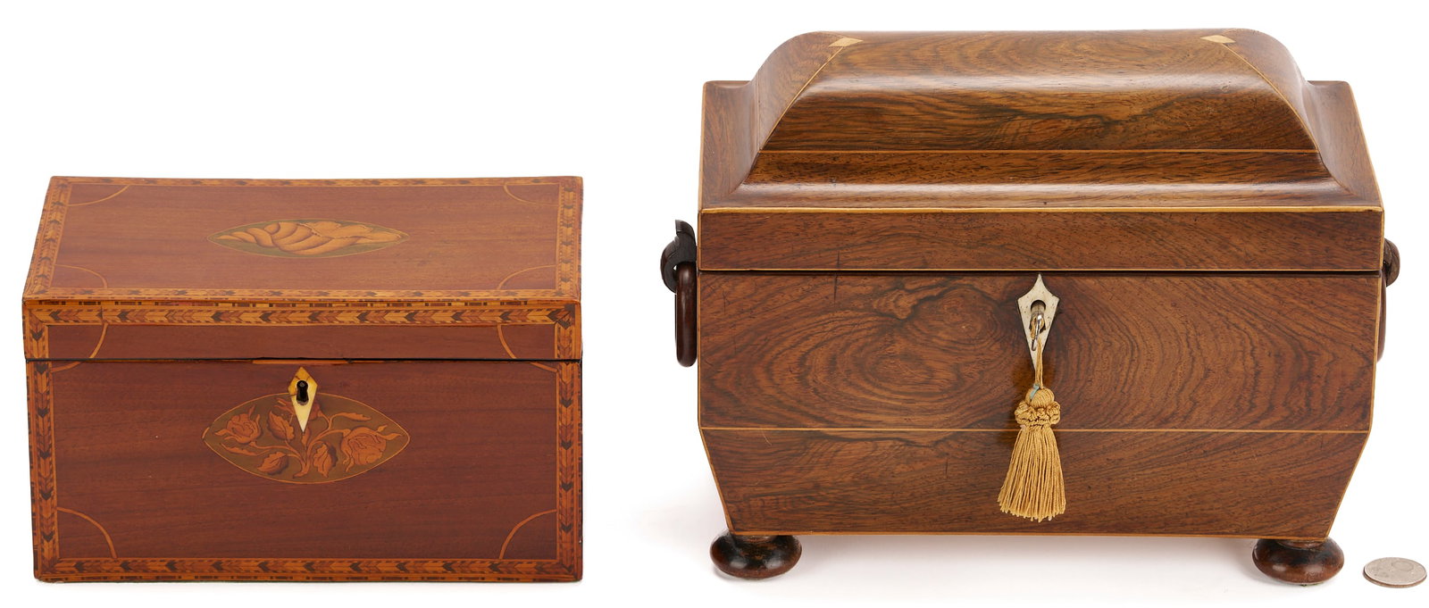 2 Antique English Tea Caddies (1 of 10)