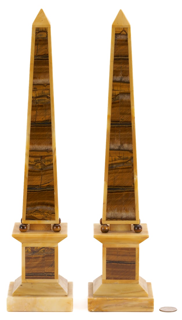 Pair of Grand Tour Sienna Marble Obelisks (1 of 11)