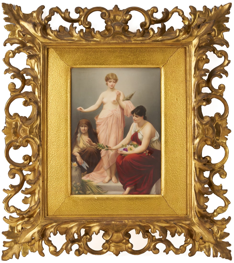 German KPM Porcelain Plaque, The Three Fates (1 of 11)