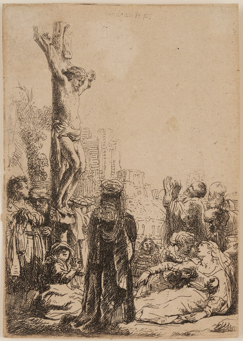 Rembrandt Etching, The Crucifixion: Small Plate (1 of 11)