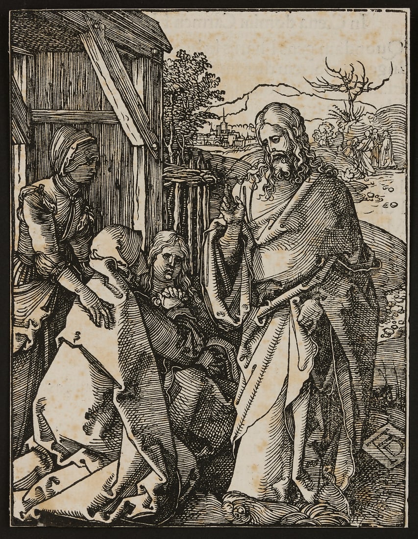 Durer Woodcut, Christ Taking Leave from his Mother (1 of 12)