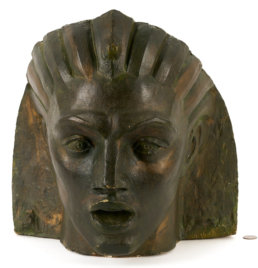 Wheeler Williams Plaster Sculpture of a Head (1 of 12)