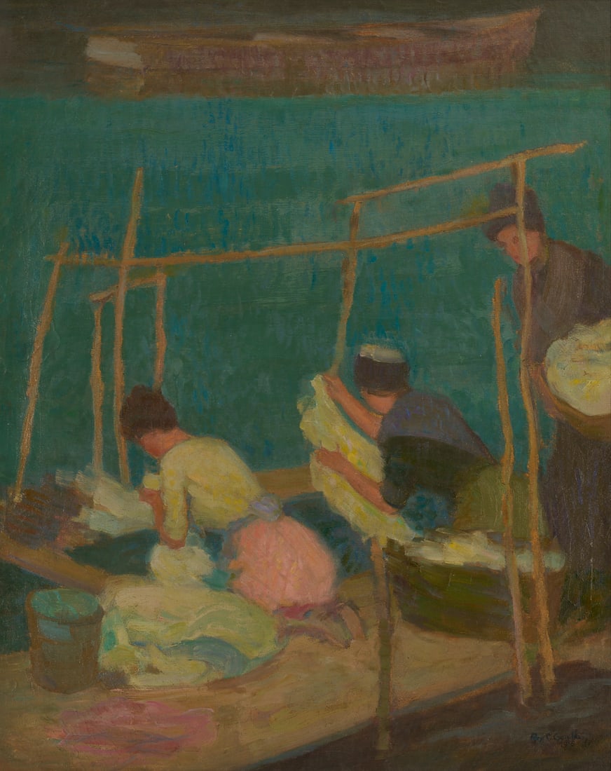 Roy Gamble O/C Painting, Washerwomen in Brittany (1 of 17)