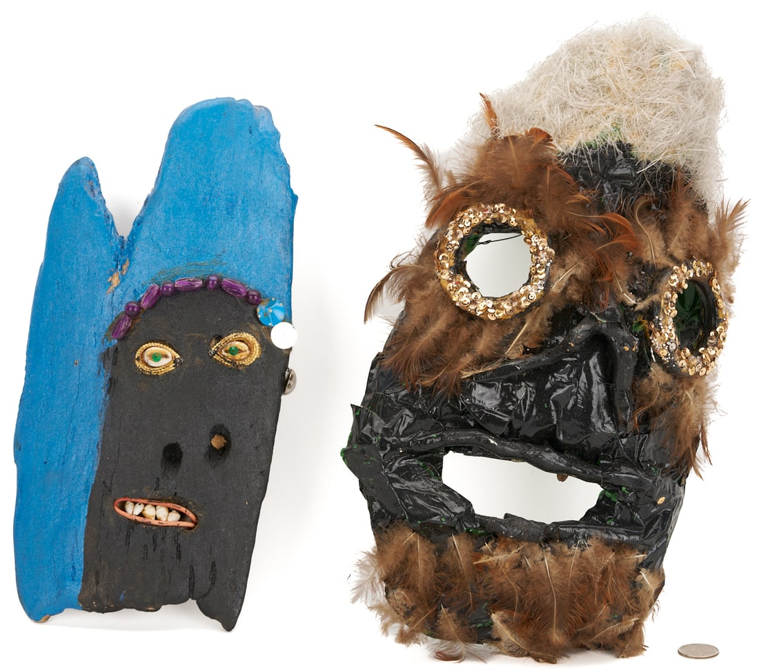 2 Bessie Harvey Masks, Outsider Art (1 of 15)