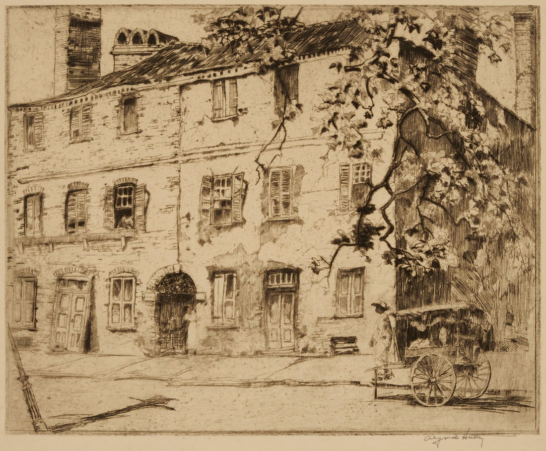 Alfred Hutty Etching, Cabbage (Catfish) Row, 1928 (1 of 12)